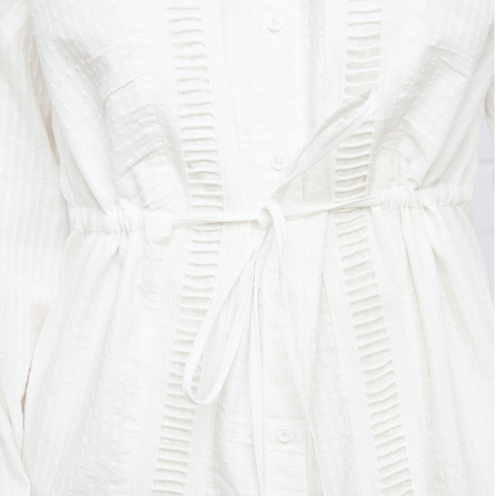 THE KOOPLES PARIS Ladder Trim Cotton Dress White Boho Romantic Euro NWT $345 - Picture 5 of 8